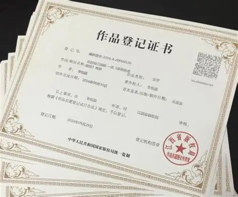 作品登记证书示例